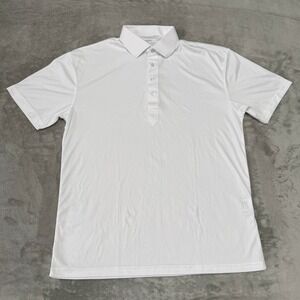 Collars & Co Dress Collar Polo Shirt Mens Large White Stretch Soft New NWOT